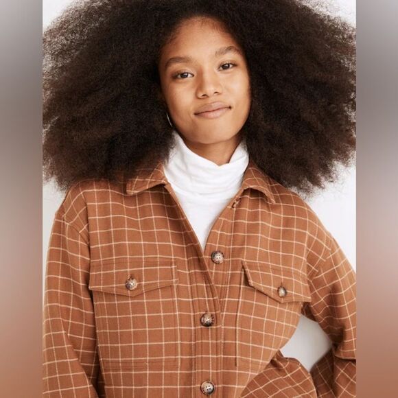 NWT Madewell Waffleback Branner Shirt Jacket in Windowpane Women’s Size XS - Picture 1 of 14